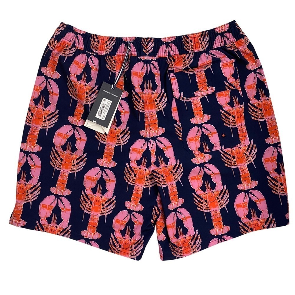 Vineyard Vines Men's Printed Chappy Trunks Lobster Navy 7"- S NWT - Picture 6 of 13